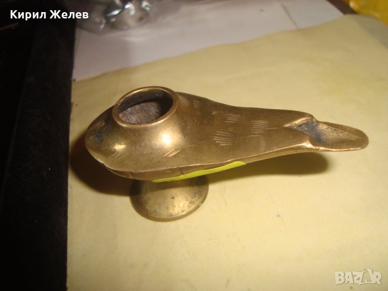 СТАРИННА БРОНЗОВА ЛАМПА на АЛАДИН МАЙСТОРСКА ИЗРАБОТКА РЪЧНО ОРНАМЕНТИРАНА 5024, снимка 1