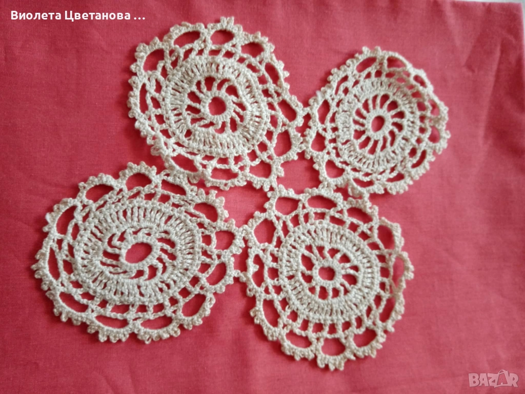 Ръчно плетена на една кука салфетка, снимка 1