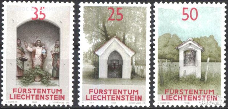 Чисти марки Религия Крайпътни светилища 1988 от Лихтенщайн, снимка 1