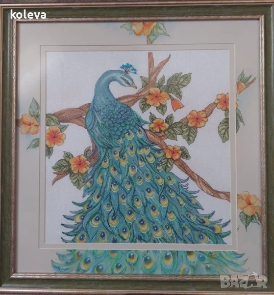 Рамкиран гоблен Паун, снимка 1