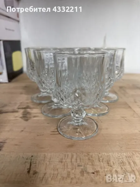 Комплект от 6 бр. чаши за вино със столчета за елегантно сервиране, снимка 1