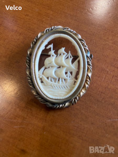 позлатена брожка кораб, снимка 1