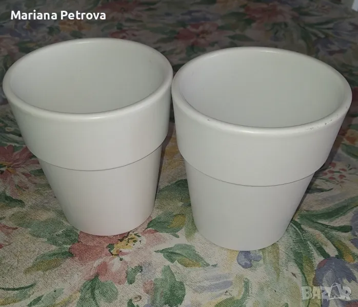 Керамични кашпи за цветя - 2 броя, снимка 1