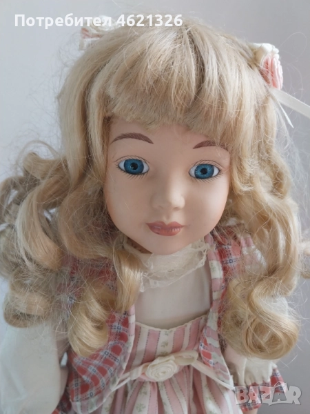 Винтидж порцеланова кукла като ново, ръчна изработка колекционерска, снимка 1