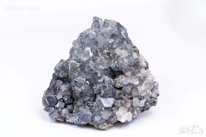 Друза с кварц, галенит, пирит и сфалерит от България 881g, снимка 1