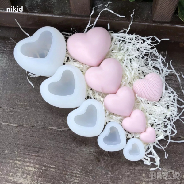 3D Заоблено сърце 3 размера силиконов молд форма декор фондан шоколад свещ гипс сапун калъп смола, снимка 1