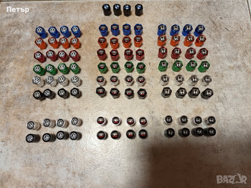 Капачки за винтили комплект, Audi, Honda, VW, BMW, Ауди, Хонда, Фолксваген, БМВ,капачки за джанти, снимка 1