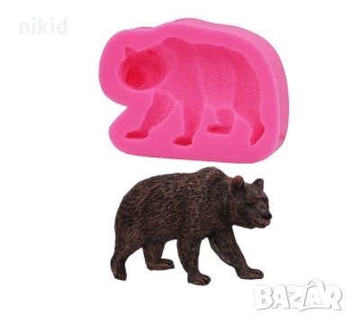 Мечка на четири лапи  силиконов молд форма декорация торта фондан шоколад и др, снимка 1