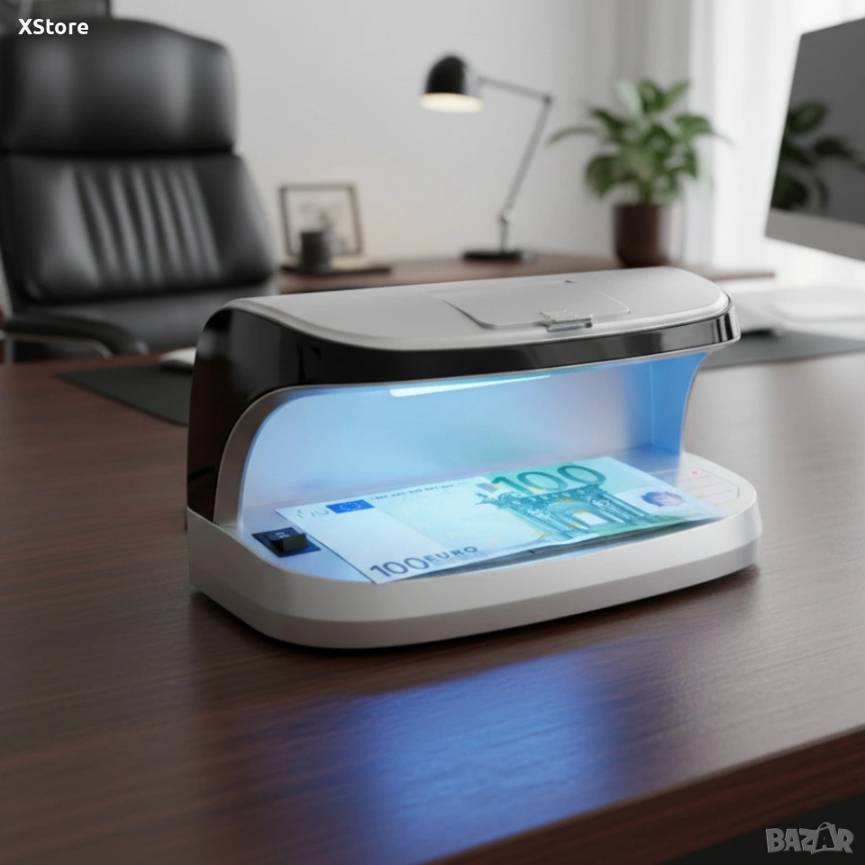 Детектор за фалшиви банкноти – преносим UV детектор с магнитен сензор и вградена батерия, снимка 1