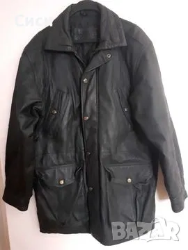 Мъжка кожена ватирана шуба ест.кожа , снимка 1