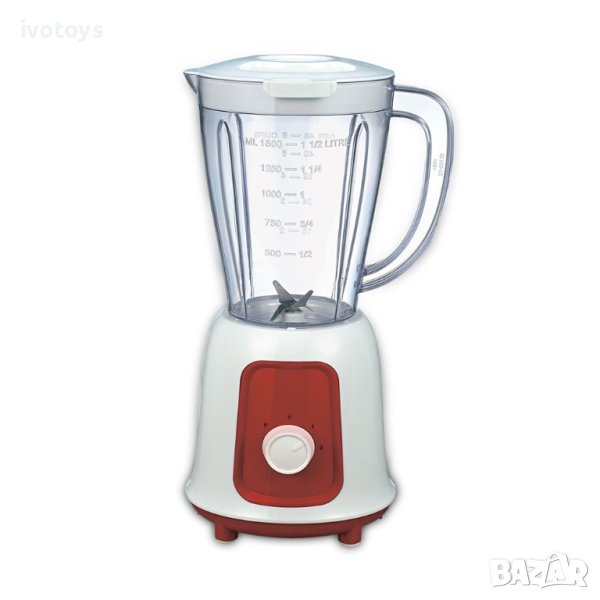 Блендер ZEPHYR ZP 1162 G, 500W, 1.5 литра, 2 степени + импулс, Бял/червен, снимка 1