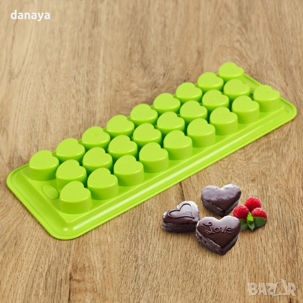 2796 Пластмасова форма за лед мини сърца 26 гнезда, снимка 1