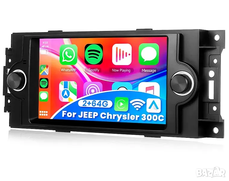 Мултимедия, Навигация, Android, за JEEP, Cherokee, COMPASS, Patriot, CHRYSLER, DODGE, 2DIN Двоен дин, снимка 1