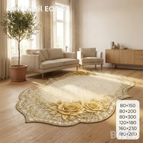Модерен 3D килим Geo Leaf със сиви нюанси и противоплъзгаща основа (K-04)
