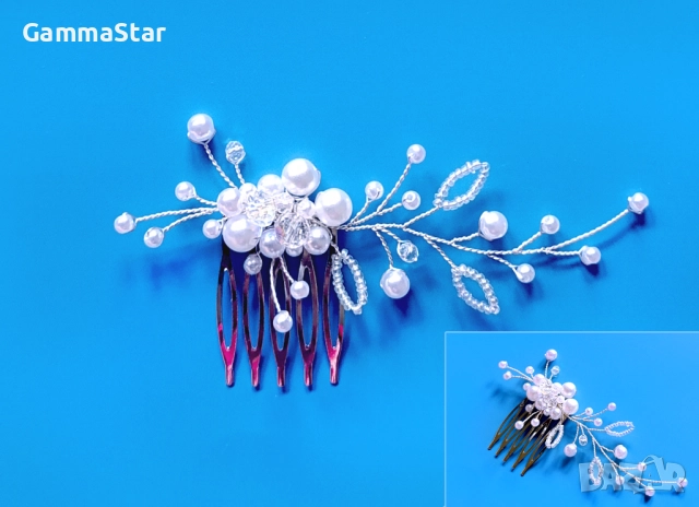 Булчинска украса за коса/ Сватбени аксесоари/ Бижута за коса, снимка 3 - Сватбени аксесоари - 46573988