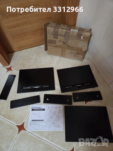 Чисто нова дървена стойка за монитор Lorergo с три рафта, модел LEMS14.