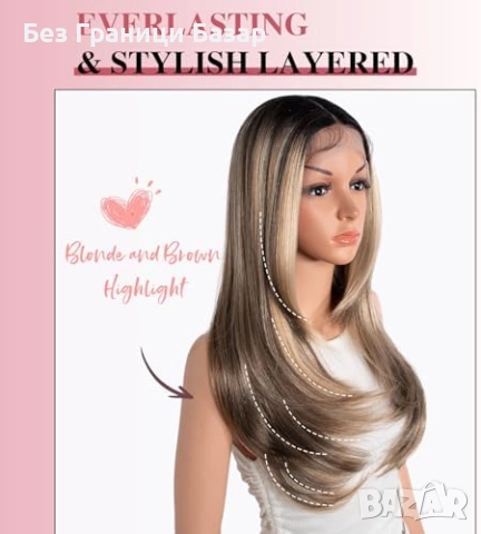 Нова Перука за Парти и Ежедневие, Висококачествена коса за жени прическа, снимка 4 - Аксесоари за коса - 51587375