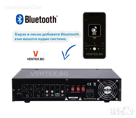 Bluetooth адаптер за усилвател, ресивър за безжично слушане на музика, снимка 2 - Ресийвъри, усилватели, смесителни пултове - 55739540