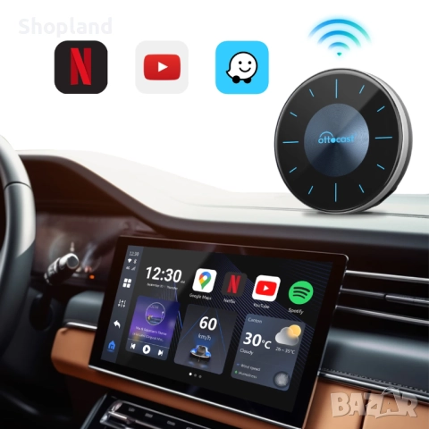 Безжичен адаптер, съвместим с Apple CarPlay и Android Auto, Ottocast P3 8GB128GB, Netflix  YouTube  