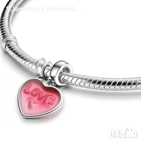 Сребърен талисман за гривни Пандора- PANDORA LOVE, снимка 4 - Гривни - 51298441