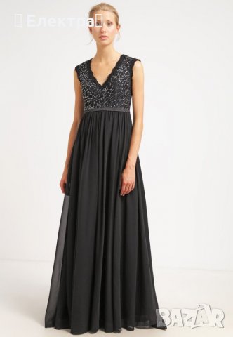 Стилна и красива дълга официална черна рокля, снимка 3 - Рокли - 37582534