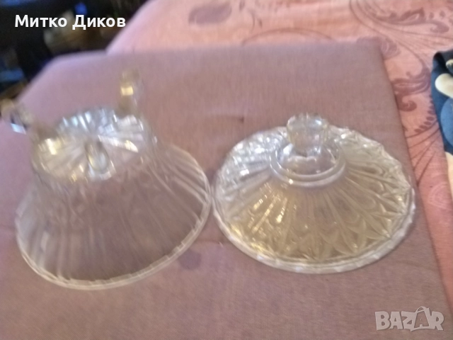 Кристална купа от соца за бонбони и друго с капак нова Фи-153мм и Н-168мм, снимка 5 - Аксесоари за кухня - 52458136
