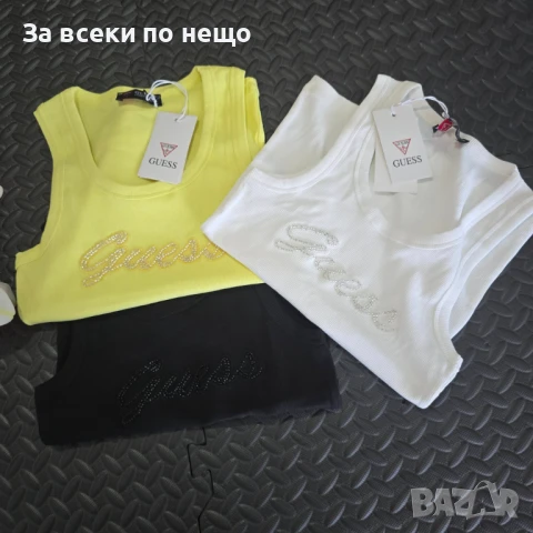 Guess Дамски Летен Мек Памучен Рипсен Потник Гес - 3 Налични Цвята Код VL-111, снимка 2 - Потници - 50919477