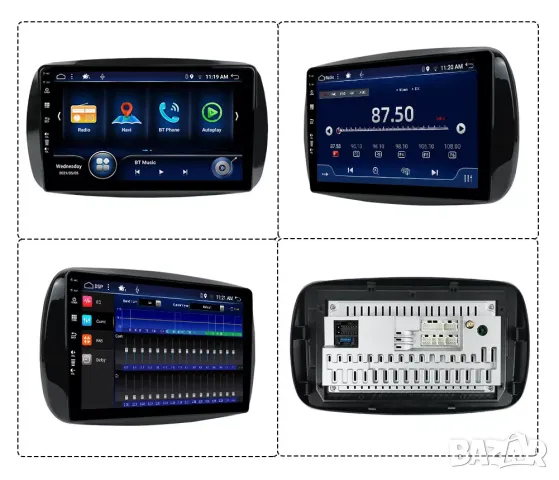 Мултимедия, за Mercedes Benz Smart Forfour Fortwo, 2015-2019, Навигация, с Android, плеър, двоен дин, снимка 10 - Аксесоари и консумативи - 50145191