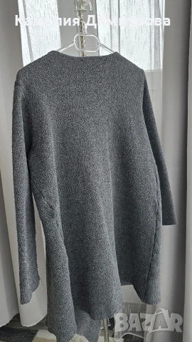 Сиво плетено сако/жилетка AMISU – XS/S, снимка 2 - Жилетки - 53301305