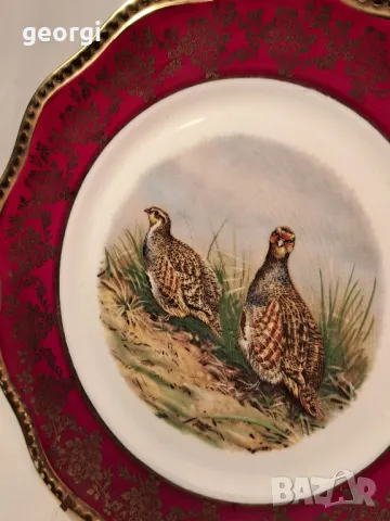 декоративна порцеланова чиния Limoges ловна тематика яребици 25/1, снимка 4 - Декорация за дома - 49886022