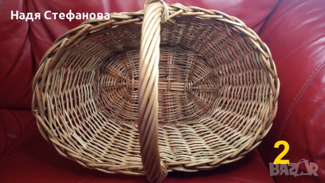 Две плетени кошници, продълговати от едно време, снимка 8 - Антикварни и старинни предмети - 44253061