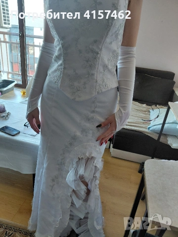 невероятна късметлийска сватбена рокля от 2части , снимка 3 - Рокли - 53131657