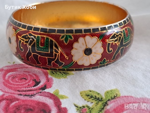 Твърда гривна с клетъчен емайл , снимка 4 - Антикварни и старинни предмети - 41974420