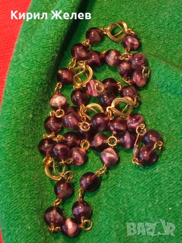 СТАРО АР НУВО РЕТРО КОЛИЕ ОГЪРЛИЦА ВЕНЕЦИАНСКО СТЪКЛО МУРАНО и ПОЗЛАТЕН БРОНЗ РЪЧНА ИЗРАБОТКА 37661