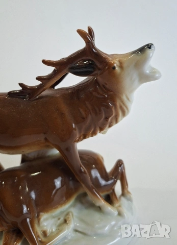 Порцеланова фигурка на елени - Thuringia, Германия, снимка 5 - Статуетки - 53840949