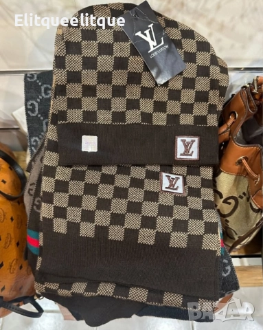 шапка и шал Louis Vuitton 