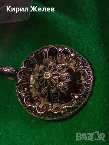 19 ВЕК ФИЛИГРАНЕН СРЕБЪРЕН МЕДАЛЬОН ВИСОКА ПРОБА СРЕБРО с ГРАНУЛАЦИЯ СТАРИННО ГРАДСКО БИЖУ 22216, снимка 6 - Антикварни и старинни предмети - 33046559