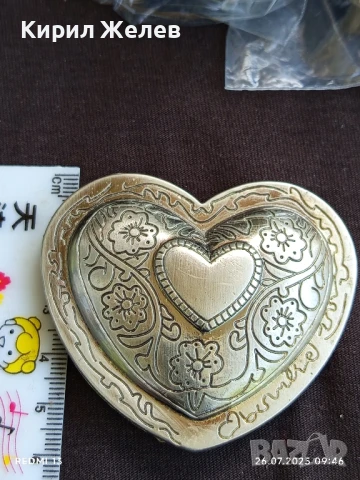 КАТАРАМА за КОЛАН под ФОРМАТА на СЪРЦЕ ❤️ КРАСИВА ОРНАМЕНТИКА СРЕБРИСТ ЦВЯТ 41318, снимка 6 - Колани - 51146116