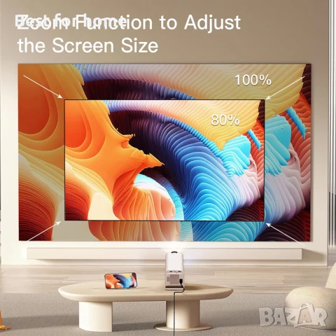 Мини проектор HY320 с WiFi и Bluetooth, снимка 4 - Плейъри, домашно кино, прожектори - 51056700