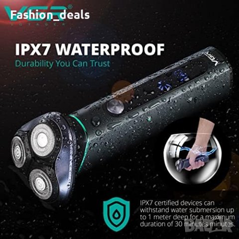 Нова Електрическа водоустойчива ротационна самобръсначка тример за мъже, снимка 3 - Тримери - 41756222