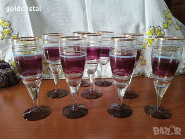 Ретро стъклени чаши за вино , снимка 2 - Антикварни и старинни предмети - 41777007