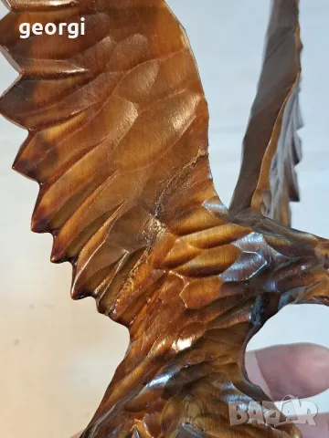 Руска дървена статуетка орел дърворезба  3/3 , снимка 8 - Декорация за дома - 48888321