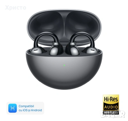 НОВО!!! Аудио слушалки Open-Ear Huawei FreeClip, Wireless, Bluetooth, Black 