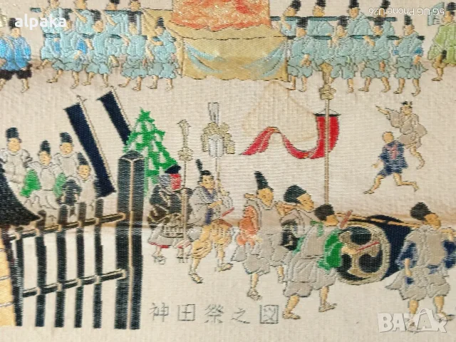 Японско копринено пано / гоблен Tatsumura Art Textile (55х43 см), снимка 4 - Антикварни и старинни предмети - 55734850