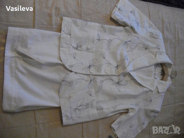 Дамско костюмче с панталон от лен, снимка 2 - Костюми - 41041995