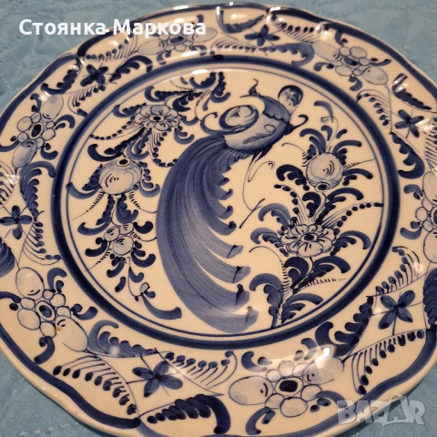 Голяма гръцка рисувана чиния, снимка 2 - Декорация за дома - 52106773