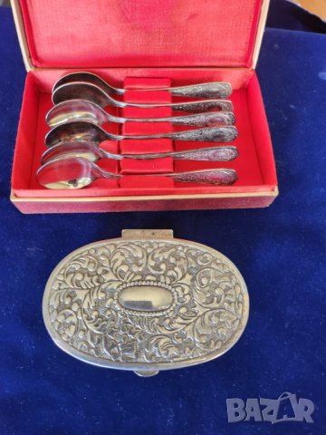 мелхиор лъжички за чай/кафе/сладко, красив мод. "Зеркало", к-т от 6 броя + захарница , от СССС, снимка 5 - Други ценни предмети - 41489572