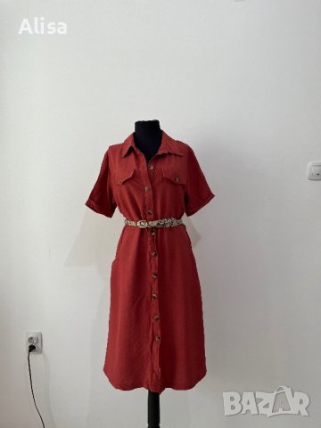 Дамска рокля в керемиден цвят, снимка 2 - Рокли - 42055094