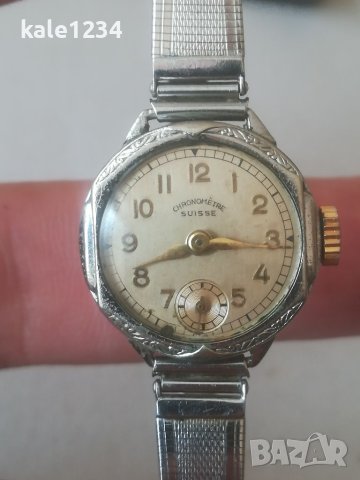 Дамски часовник Chronometre Suisse. DRGM - Germany. Vintage watch. Гривна. Механичен механизъм. , снимка 3 - Гривна - 40602025