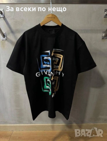 Givenchy Мъжка Черна Тениска👕Мъжка Блуза С Къс Ръкав В Черен Цвят Код MensPoint59